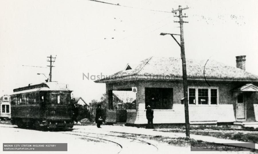 Postcard: New Bedford & Onset Street Railway #119 at Marion, Massachusetts